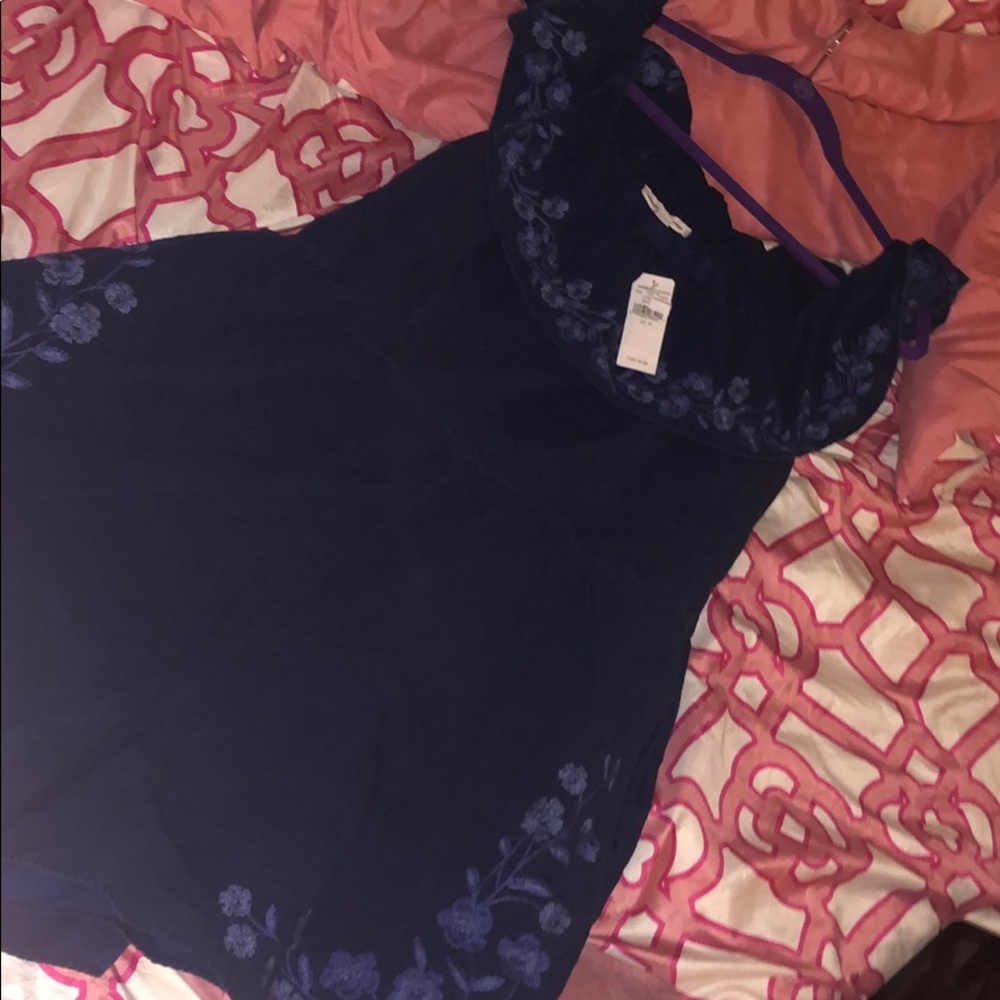 NWT - embroidered American Eagle navy romper!